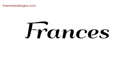 Frances Art Deco Name Tattoo Designs
