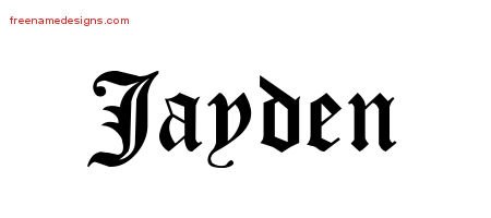 Blackletter Name Tattoo Designs Jayden Printable - Free Name Designs