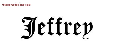 Blackletter Name Tattoo Designs Jeffrey Printable - Free Name Designs