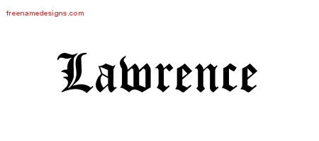 Blackletter Name Tattoo Designs Lawrence Printable - Free Name Designs
