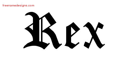 rex name tattoo designs blackletter printable