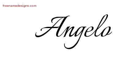 Angelo Calligraphic Name Tattoo Designs