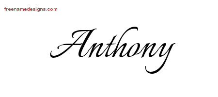 Calligraphic Name Tattoo Designs Anthony Free Graphic - Free Name 
