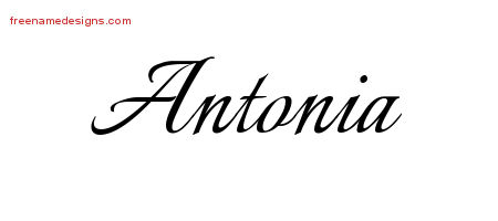 Calligraphic Name Tattoo Designs Antonia Free Graphic - Free Name Designs