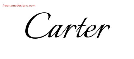 Calligraphic Name Tattoo Designs Carter Free Graphic - Free Name Designs