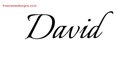 David Calligraphic Name Tattoo Designs
