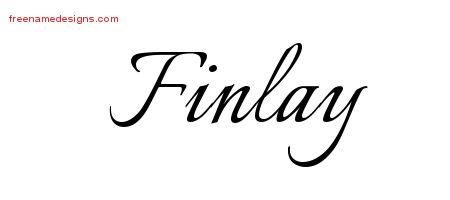 Finlay Calligraphic Name Tattoo Designs
