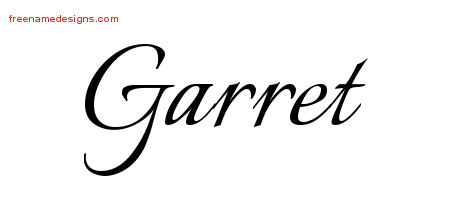 Garret Calligraphic Name Tattoo Designs