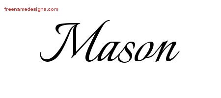 Calligraphic Name Tattoo Designs Mason Free Graphic - Free Name Designs