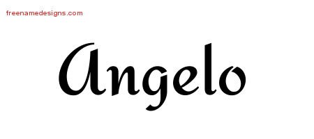 Angelo Calligraphic Stylish Name Tattoo Designs