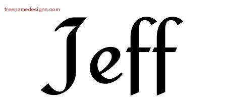 Calligraphic Stylish Name Tattoo Designs Jeff Free Graphic - Free Name
