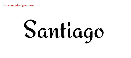 santiago name designs tattoo calligraphic stylish shannan names graphic lettering freenamedesigns
