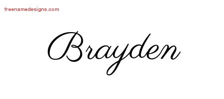 Classic Name Tattoo Designs Brayden Printable - Free Name Designs