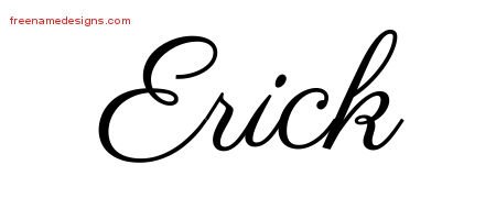 Classic Name Tattoo Designs Erick Printable - Free Name Designs
