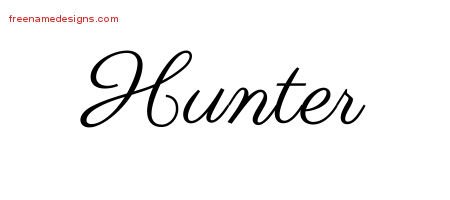 Classic Name Tattoo Designs Hunter Printable - Free Name Designs