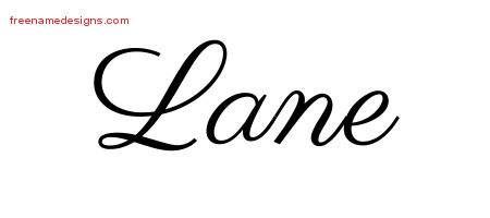 Lane Classic Name Tattoo Designs