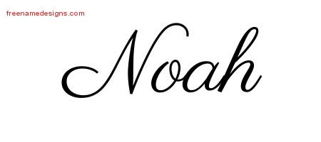 Classic Name Tattoo Designs Noah Printable - Free Name Designs