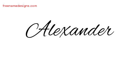 Cursive Name Tattoo Designs Alexander Free Graphic - Free Name Designs