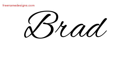 brad name cursive tattoo designs graphic freenamedesigns