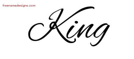Cursive Name Tattoo Designs King Free Graphic - Free Name Designs
