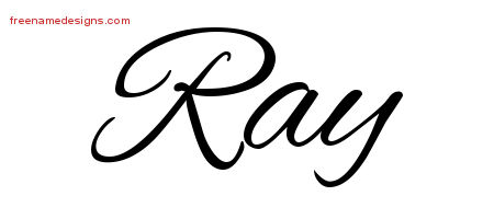 Ray Cursive Name Tattoo Designs