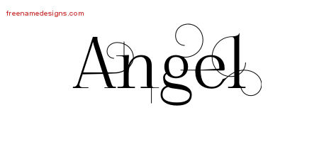 angel name tattoo decorated lettering designs names graphics freenamedesigns