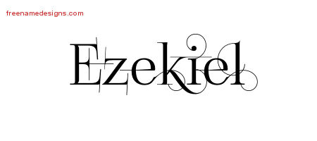 Decorated Name Tattoo Designs Ezekiel Free Lettering ...
