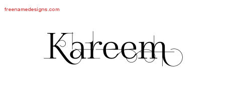 Decorated Name Tattoo Designs Kareem Free Lettering - Free ...