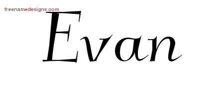 Elegant Name Tattoo Designs Evan Download Free - Free Name ...