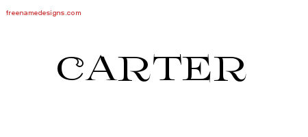 Carter Flourishes Name Tattoo Designs