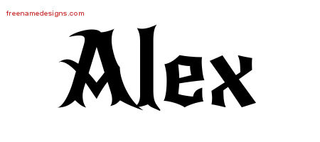 Gothic Name Tattoo Designs Alex Download Free - Free Name Designs
