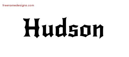 Gothic Name Tattoo Designs Hudson Download Free - Free Name Designs