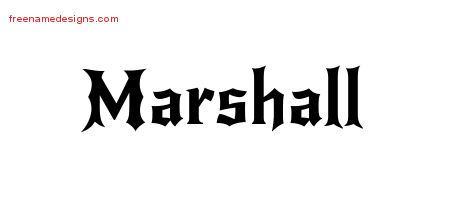 Gothic Name Tattoo Designs Marshall Download Free Free Name Designs