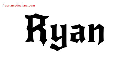 Gothic Name Tattoo Designs Ryan Download Free - Free Name ...