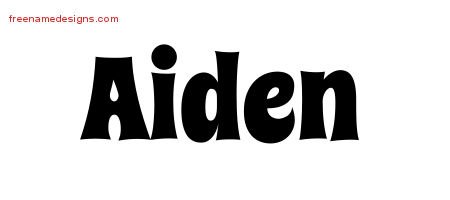 Groovy Name Tattoo Designs Aiden Free - Free Name Designs