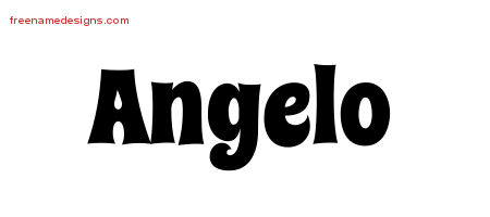 Angelo Groovy Name Tattoo Designs