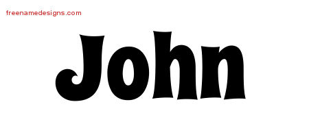 John Groovy Name Tattoo Designs