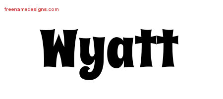 Groovy Name Tattoo Designs Wyatt Free - Free Name Designs