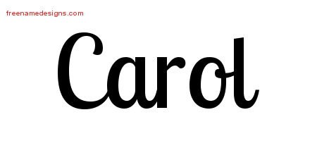 Handwritten Name Tattoo Designs Carol Free Printout - Free Name Designs