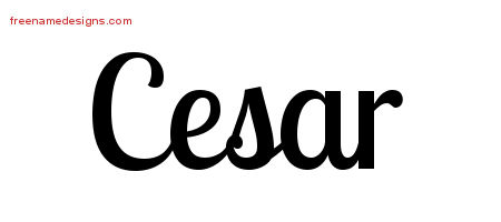 cesar name designs tattoo handwritten printout