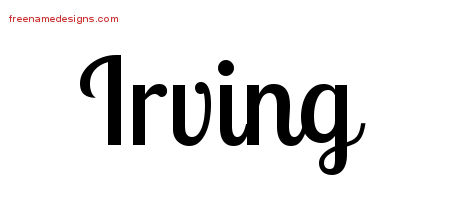 Irving Handwritten Name Tattoo Designs