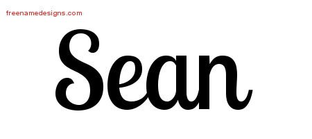 Handwritten Name Tattoo Designs Sean Free Printout - Free Name Designs