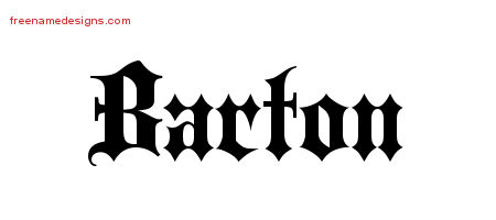 Barton Old English Name Tattoo Designs