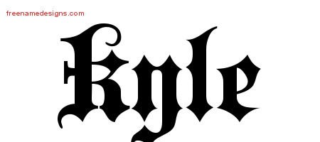 Old English Name Tattoo Designs Kyle Free Lettering - Free Name Designs