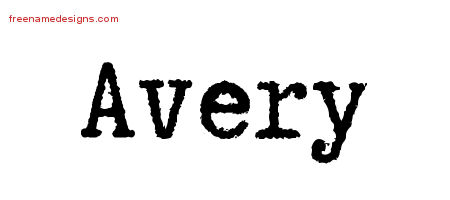 Avery Typewriter Name Tattoo Designs