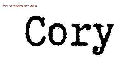 Typewriter Name Tattoo Designs Cory Free Printout - Free ...