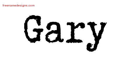 gary name tattoo designs typewriter names printout tag freenamedesigns