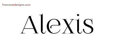 Alexis Vintage Name Tattoo Designs