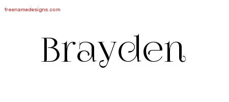 Vintage Name Tattoo Designs Brayden Free Printout - Free Name Designs