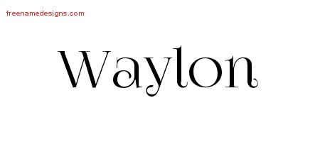 Waylon Vintage Name Tattoo Designs